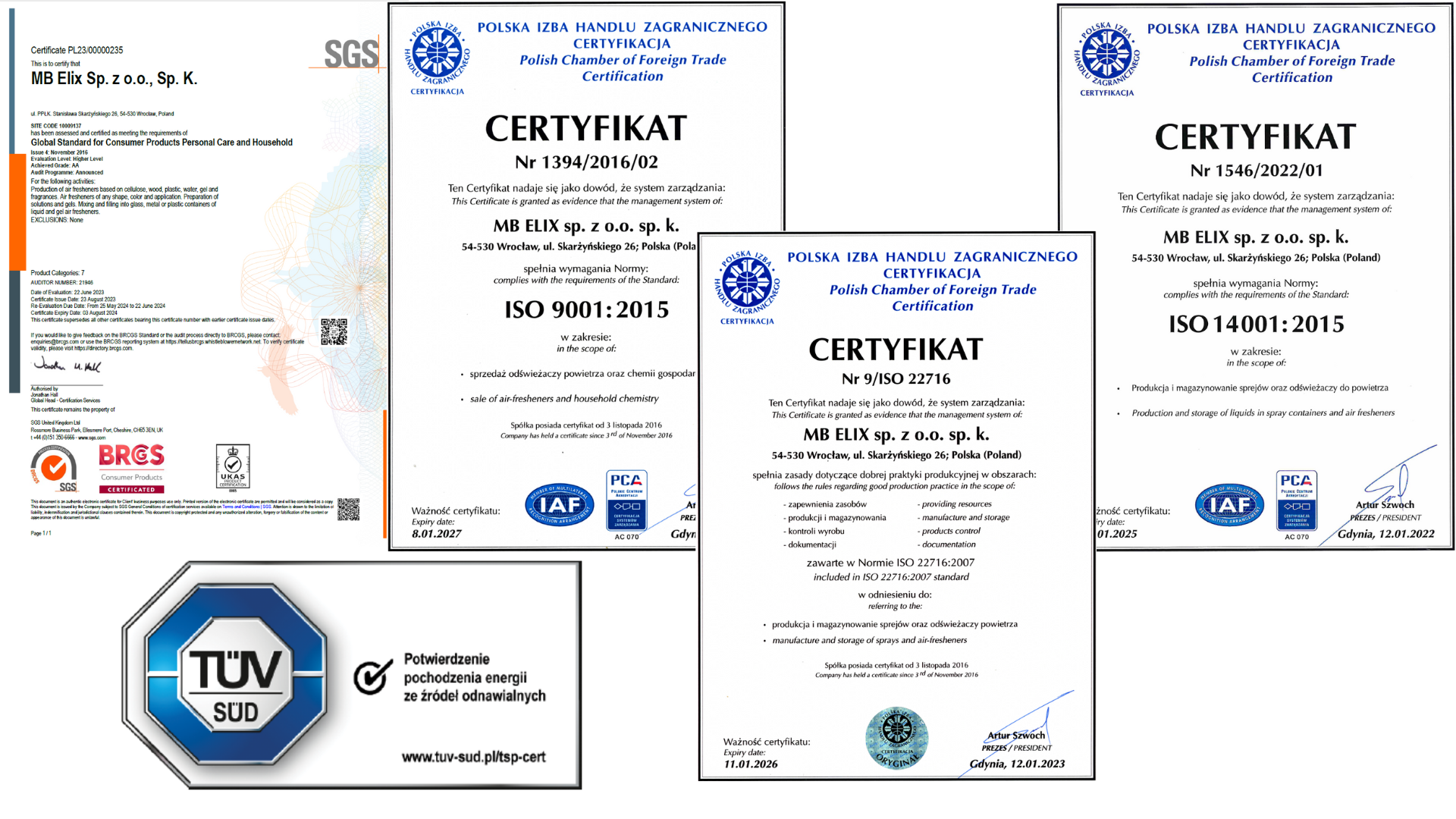 elix certificates